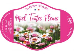 Étiquette apiculteur miel toutes fleurs E1063Q