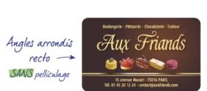 cartes angles arrondis recto SANS pelliculage