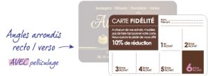 cartes angles arrondis recto / verso AVEC pelliculage