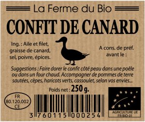 étiquette confit de canard E1271