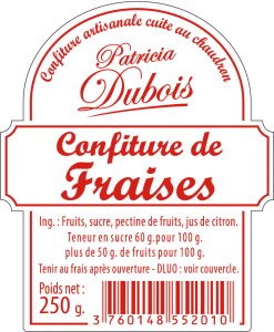 Etiquette confiture E1335