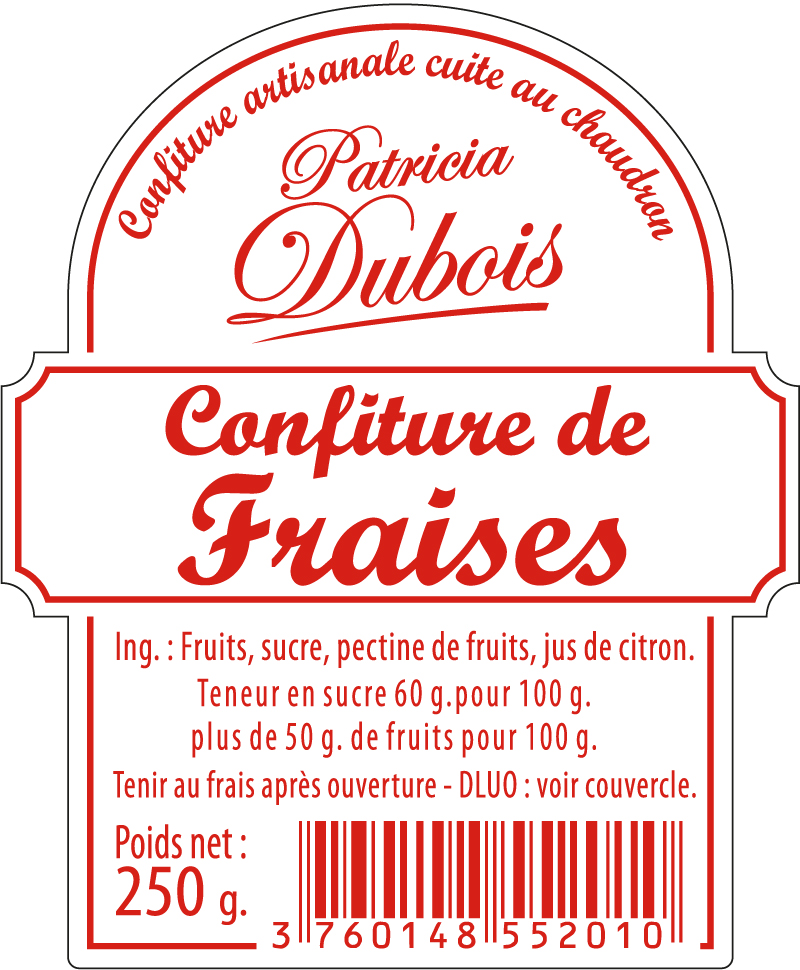 Etiquette confiture E1334