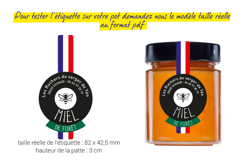 étiquette apiculteur pot de miel E1884