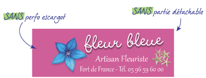 Etiquette pour fleuriste EAT3 - SANS perfo SANS partie détachable