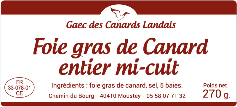 étiquette adhésive foie gras E1007