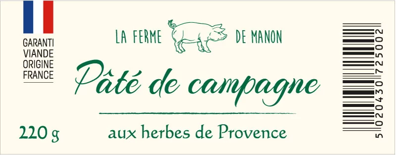 étiquette adhésive pâté E1707