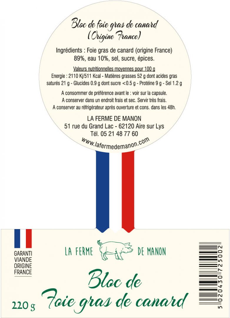 étiquette adhésive foie gras E2056