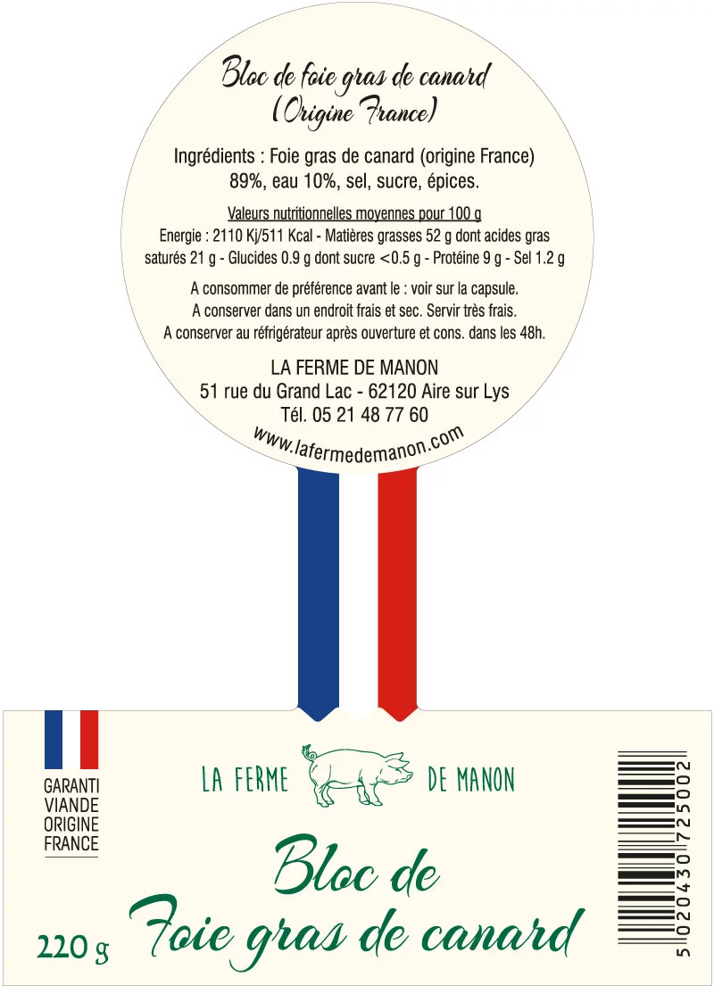 étiquette adhésive foie gras E2056