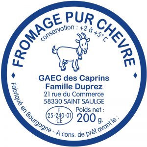 Étiquette fromage contact alimentaire direct E371-5