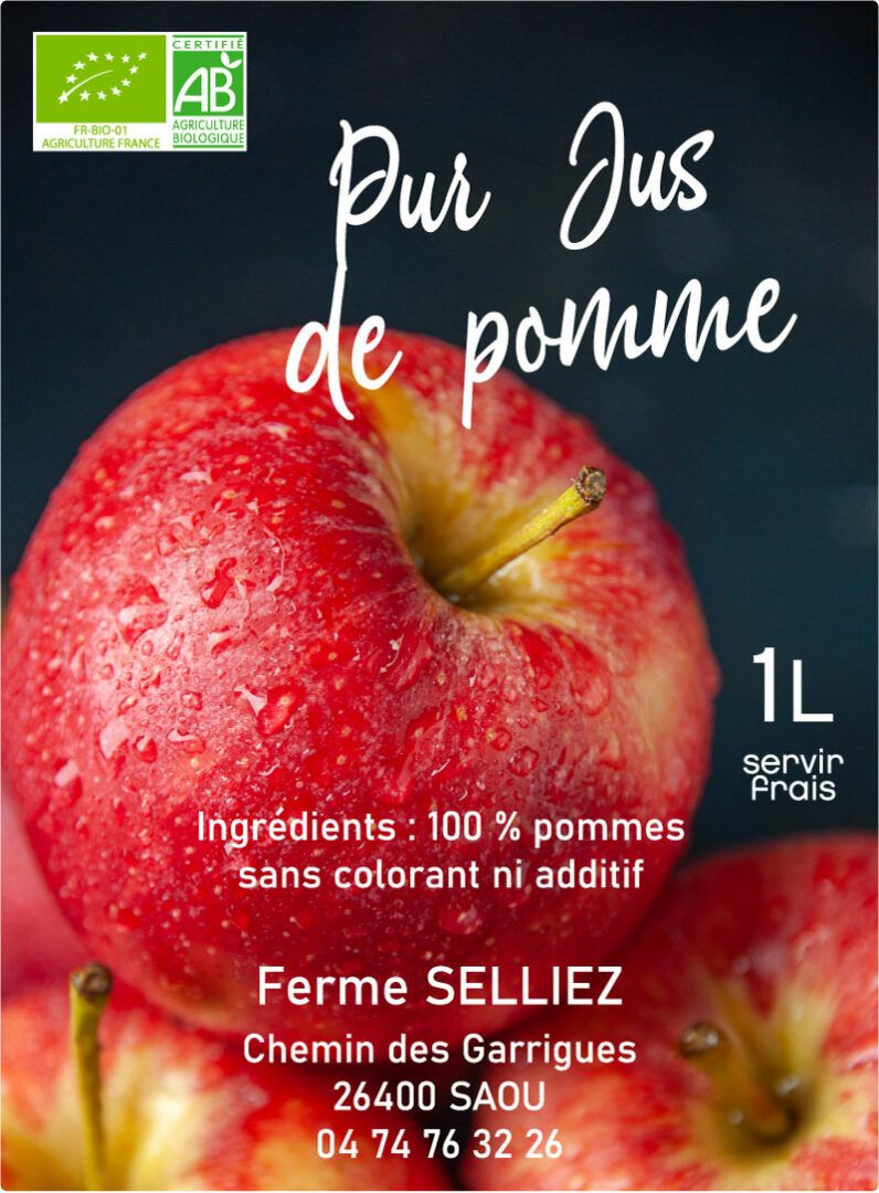 étiquette adhésive jus de pomme E1365