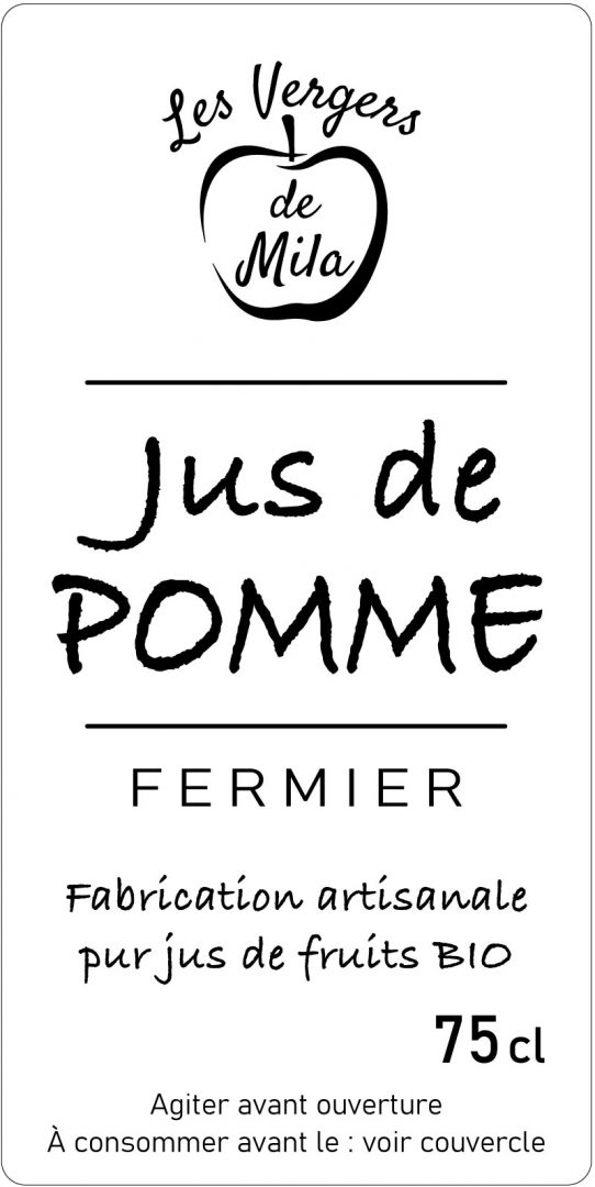 étiquette adhésive jus de pomme E560