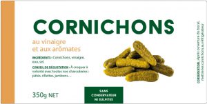 étiquette adhésive cornichon E1458