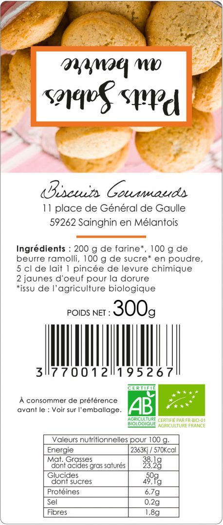 étiquette adhésive biscuit E1827