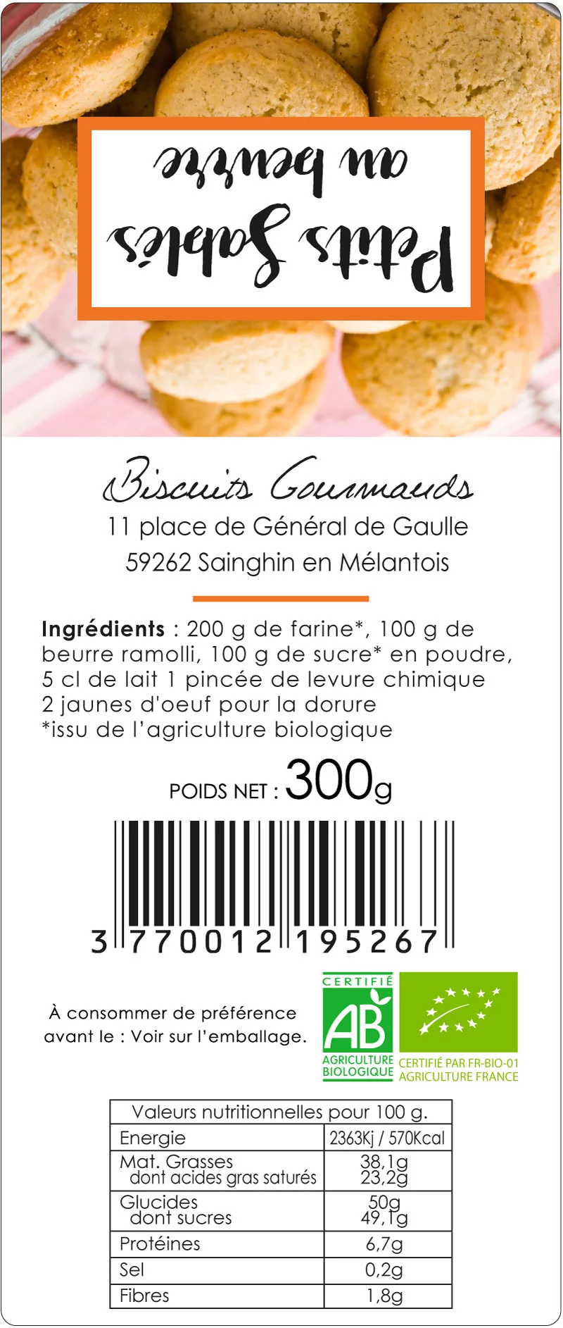 étiquette adhésive biscuit E1827