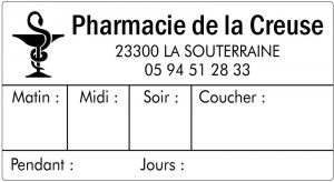 étiquette adhésive pharmacie E620