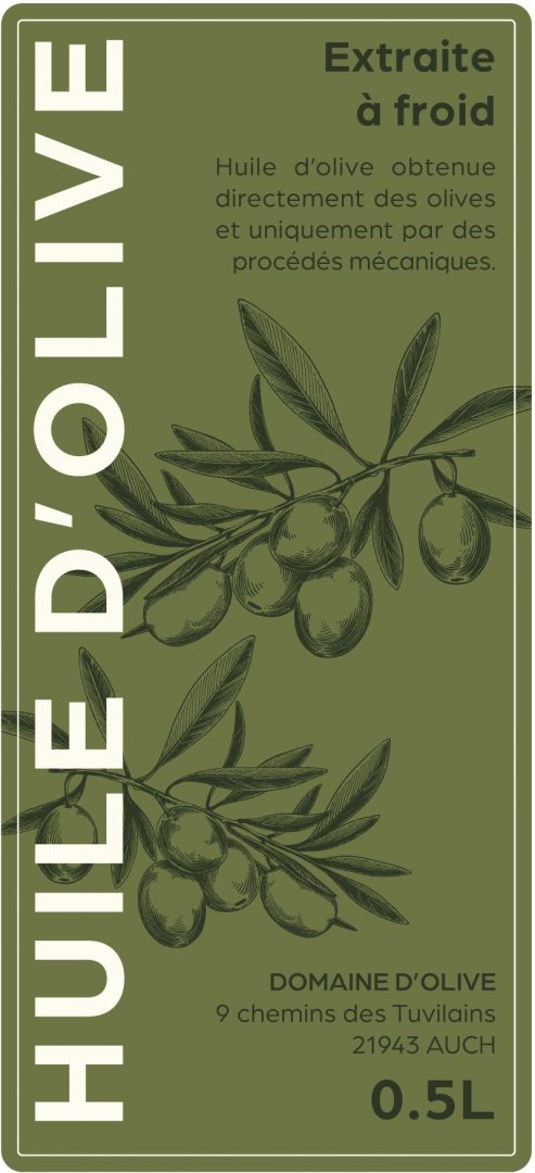 étiquette adhésive huile d'olive E1024