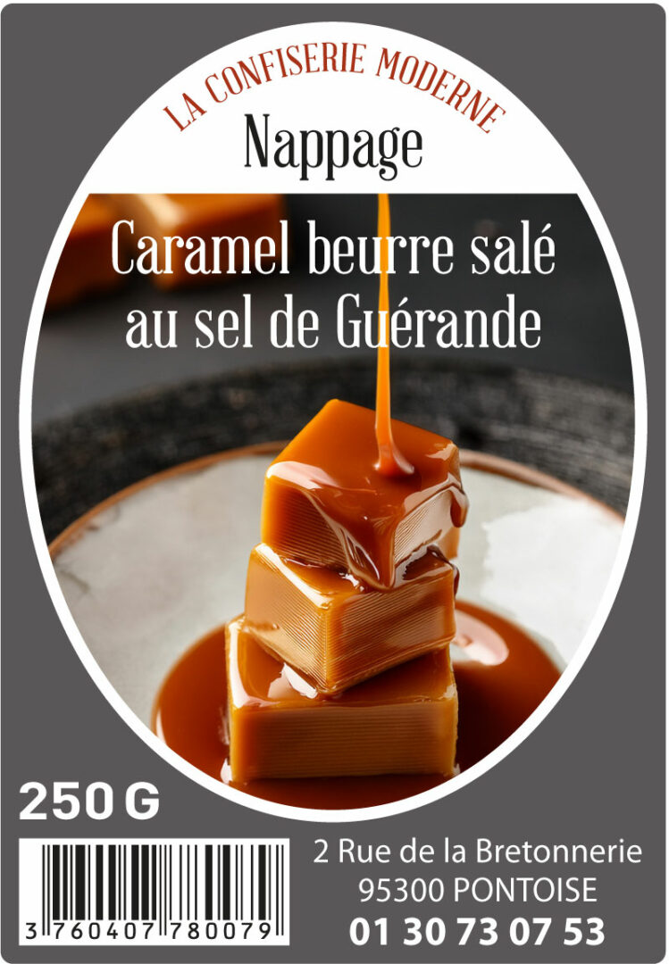 étiquette adhésive nappage caramel E1098