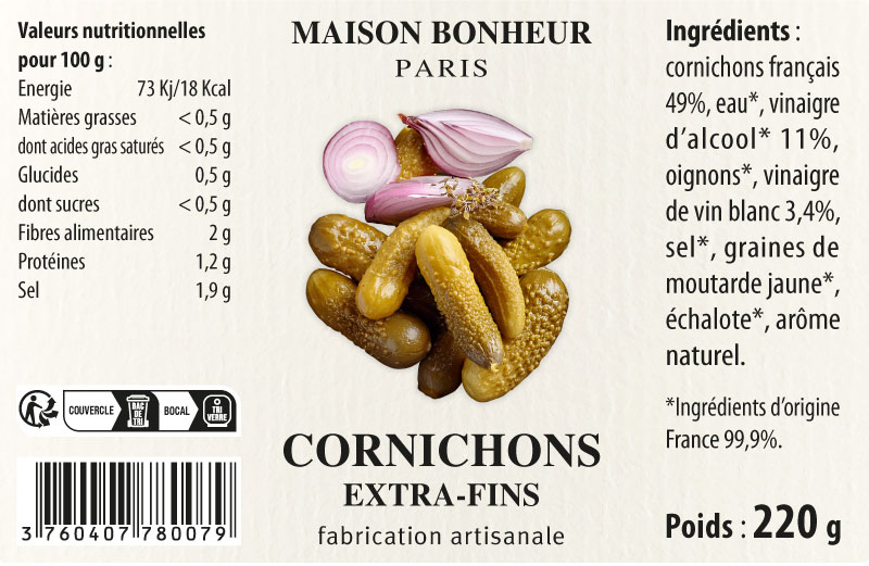 étiquette adhésive cornichons E1246-1