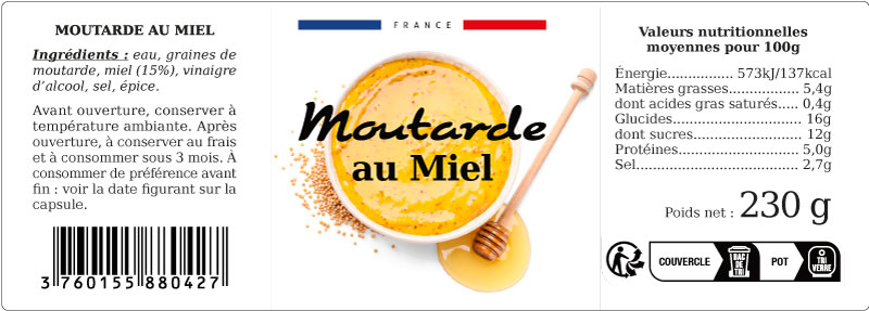 étiquette adhésive moutarde E1824