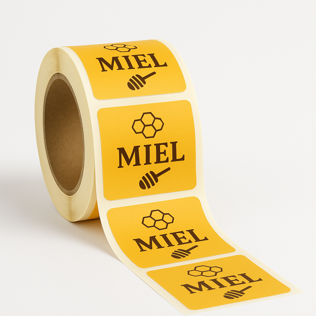 Rubaco-rouleau étiquette autocollante carré miel