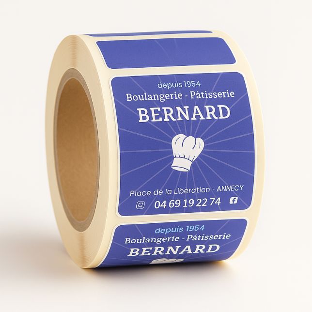 Rubaco-rouleau étiquette carré bernard