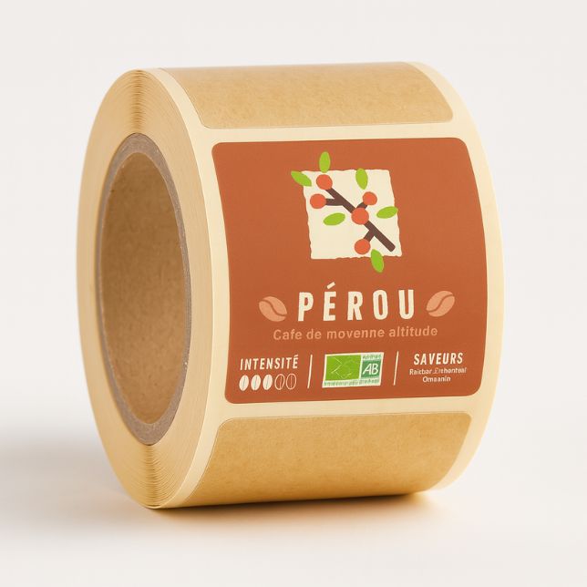 Rubaco-rouleau étiquette carré café