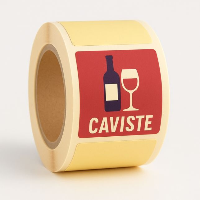 rouleau étiquette carré caviste
