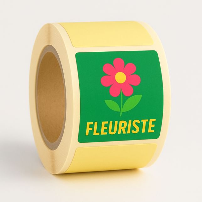 rouleau étiquette carré fleuriste