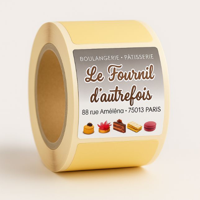 Rubaco-rouleau étiquette carré fournil