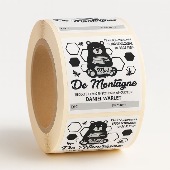 Rubaco-rouleau étiquette carré miel