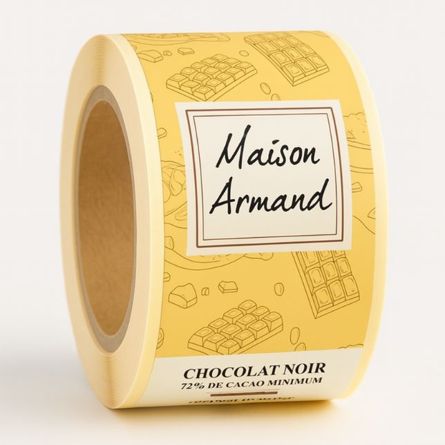 Rubaco-rouleau étiquette rectangle chocolat