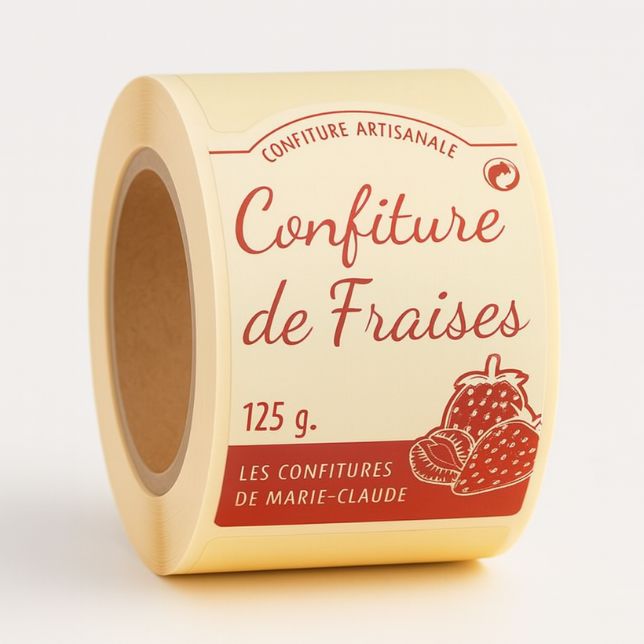 Rubaco-rouleau étiquette rectangle confiture