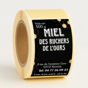Rouleau de 1000 étiquettes rectangulaires personnalisées
