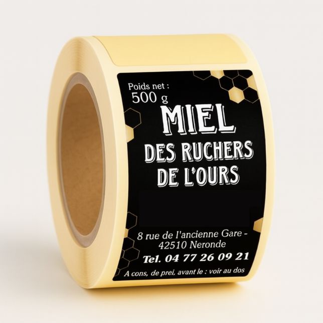 Rubaco-rouleau étiquette rectangle miel