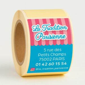 Rouleau de 6000 étiquettes rectangulaires personnalisées