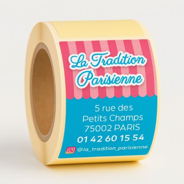 Rubaco-rouleau étiquette rectangle patissier