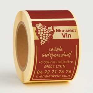 Rouleau de 1500 étiquettes rectangulaires personnalisées