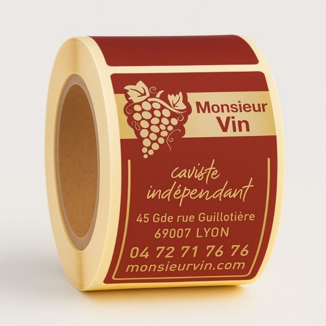 Rubaco-rouleau étiquette rectangle vin