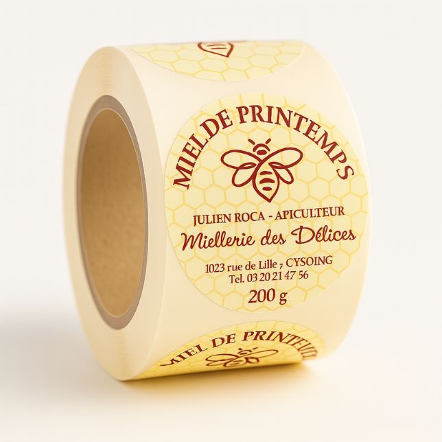 Rubaco-rouleau étiquette ronde apiculteur