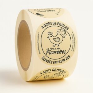 Rouleau de 1500 étiquettes rondes personnalisées