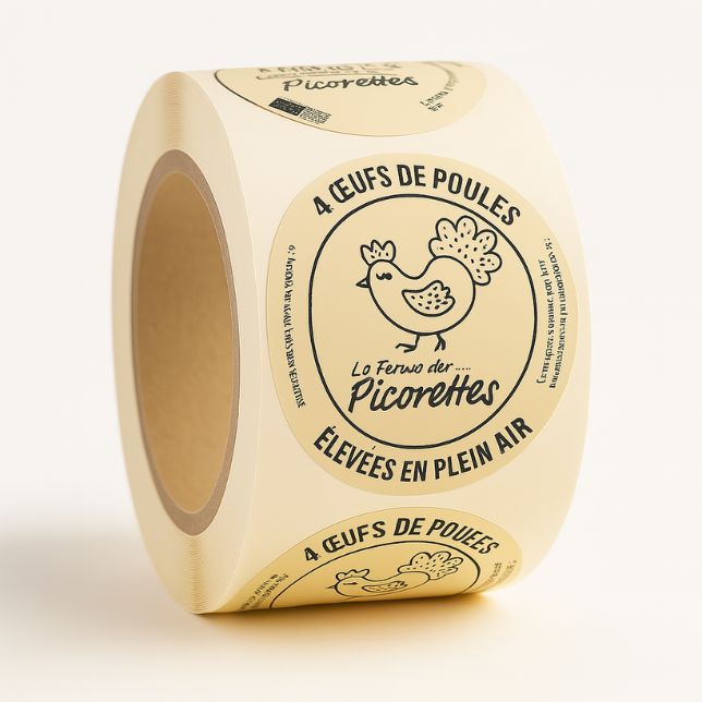 Rubaco-rouleau étiquette ronde oeuf